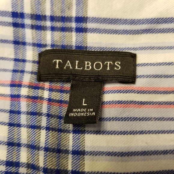 TALBOTS Women's Plaid Button Up Shirt Sz L - Picture 5 of 6